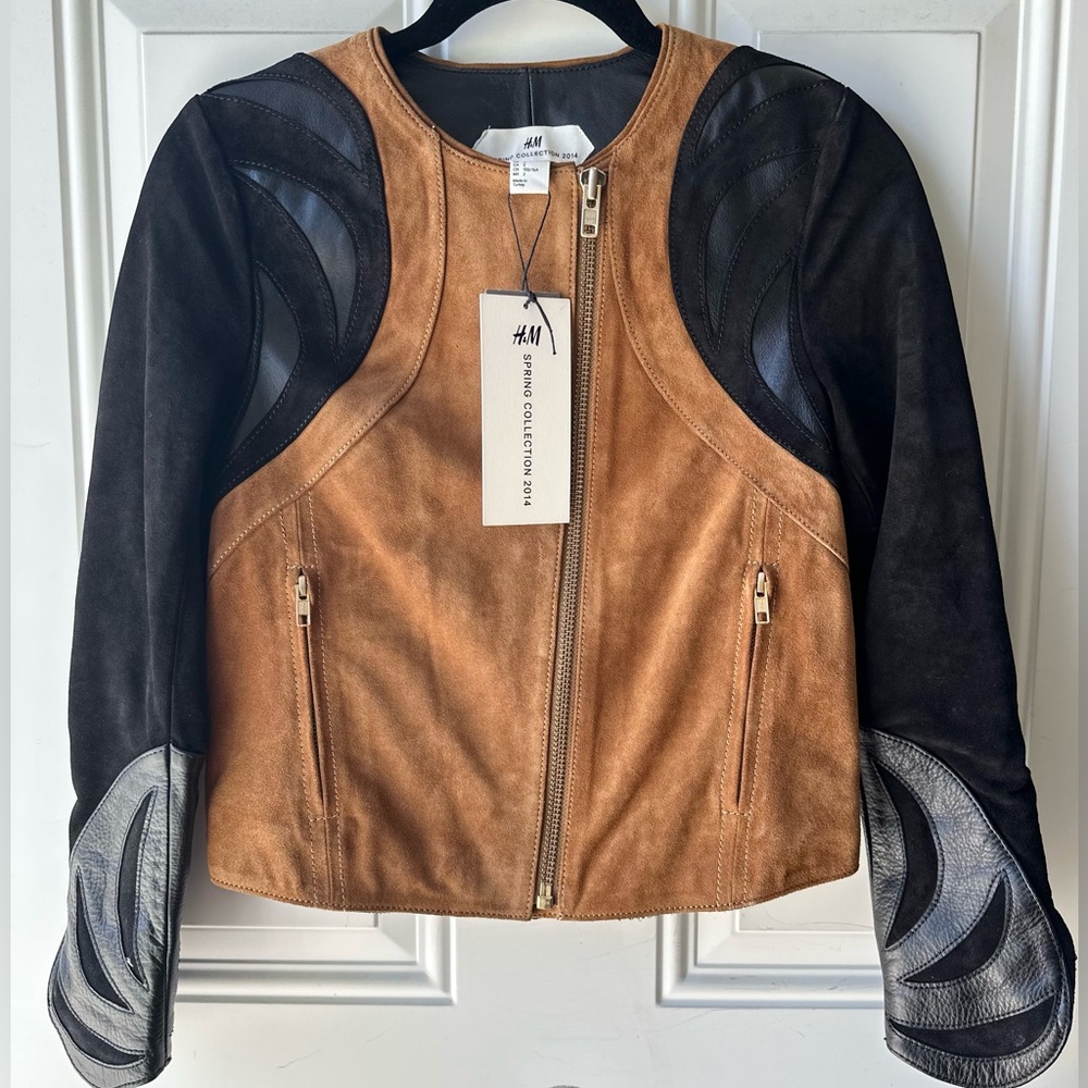 H&M Suede Leather Jacket Spring Collection 2014